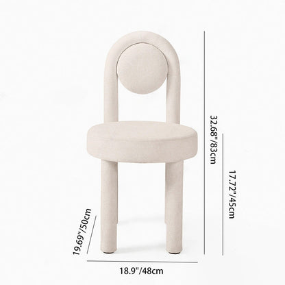 Modern Minimalist Round Velvet Iron Vanity Stool Backrest Armless For Bedroom