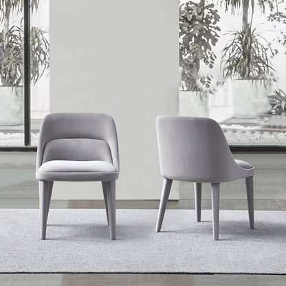 Modern Minimalist Rectangular Velvet Solid Wood Iron Dining Chair Backrest For Dining Room