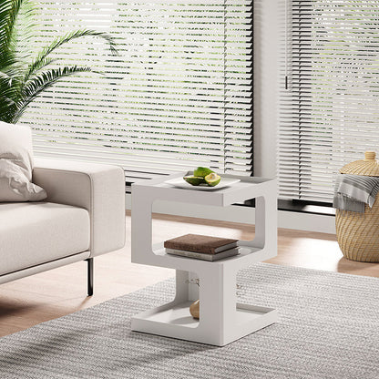 Contemporary Creative Rectangular Stainless Steel Side Table 3-Tier For Living Room
