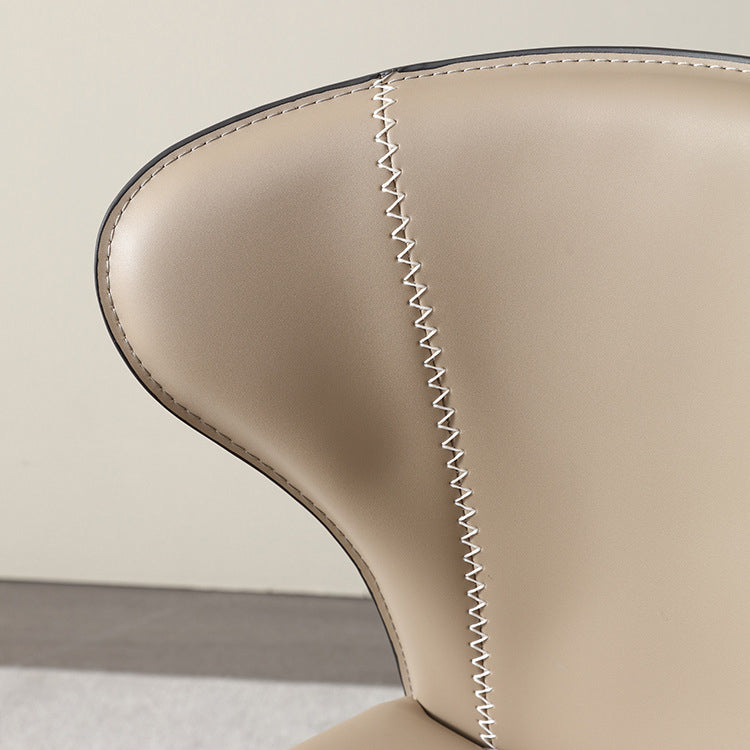 Modern Minimalist Square Carbon Steel Faux Saddle Leather Bar Stool Backrest Armless For Dining Room