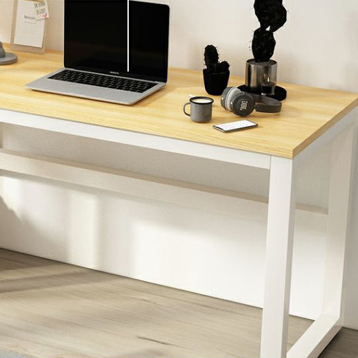 Modern Minimalist Rectangular Steel Particleboard Desks & 5-Tier Bookshelves For Home Office