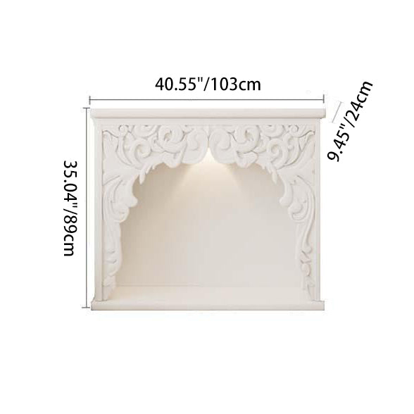 Traditional French Square Medium-Density Fiberboard Mantel Console Table For Living Room