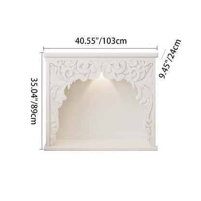 Traditional French Square Medium-Density Fiberboard Mantel Console Table For Living Room