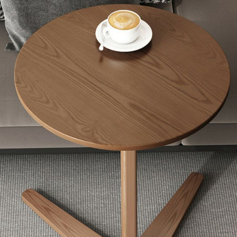Traditional Vintage Round Rubberwood Solid Wood Side Table For Living Room