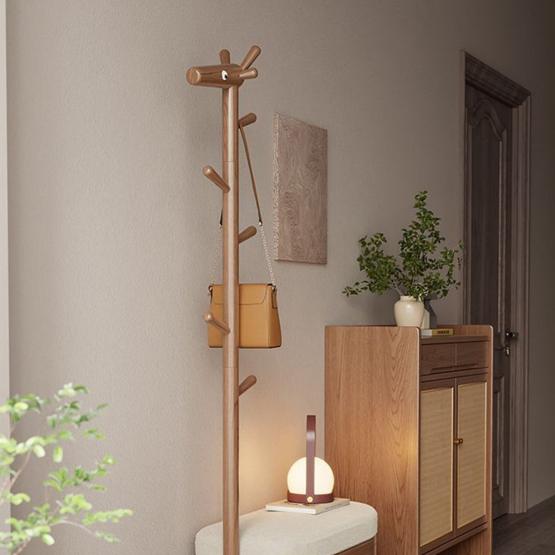 Modern Minimalist Giraffe-Shaped Solid Wood Teddy Plush Sponge Footstool For Entryway