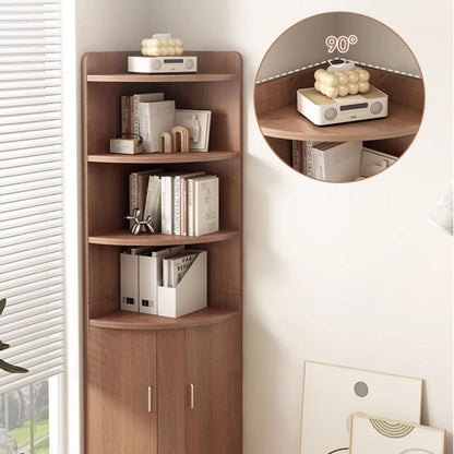 Modern Minimalist Fan-Shaped Engineered Wood Nightstand 6-Tier For Bedroom