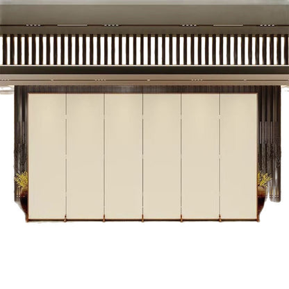 Traditional Chinese Rectangular Fir Wood Solid Wood Plywood Cotton Canvas Room Divider For Living Room