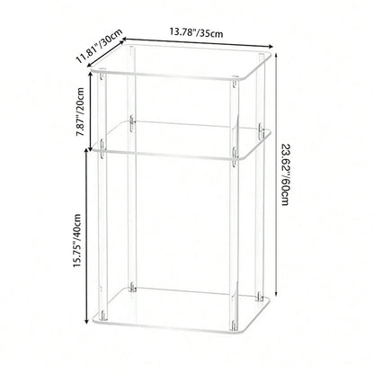 Modern Minimalist Clear Acrylic Side Table 3-Tier Storage For Living Room & Bathroom