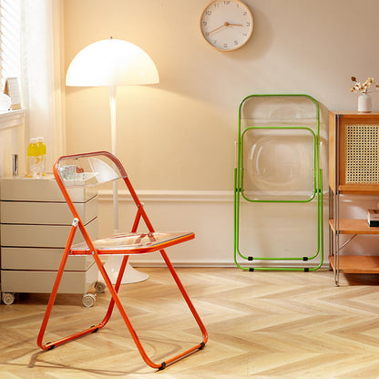 Modern Minimalist Rectangular PVC Iron Dining Chair Backrest Armless For Dining Room