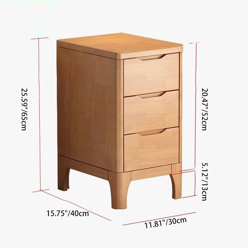 Contemporary Nordic Rectangular Solid Wood Plywood Storage Cabinet 2-Drawer For Bedroom