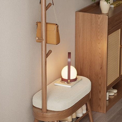 Modern Minimalist Giraffe-Shaped Solid Wood Teddy Plush Sponge Footstool For Entryway
