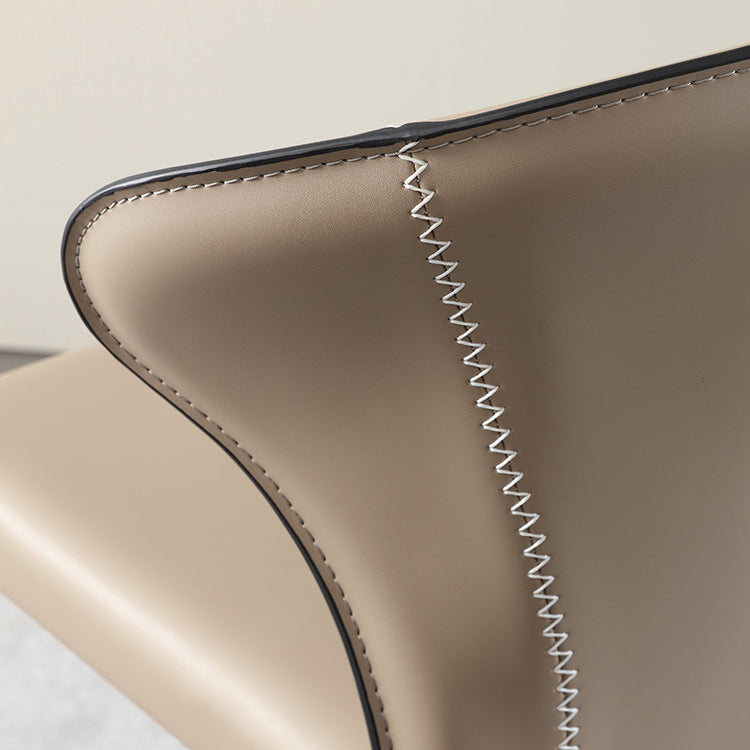 Modern Minimalist Square Carbon Steel Faux Saddle Leather Bar Stool Backrest Armless For Dining Room