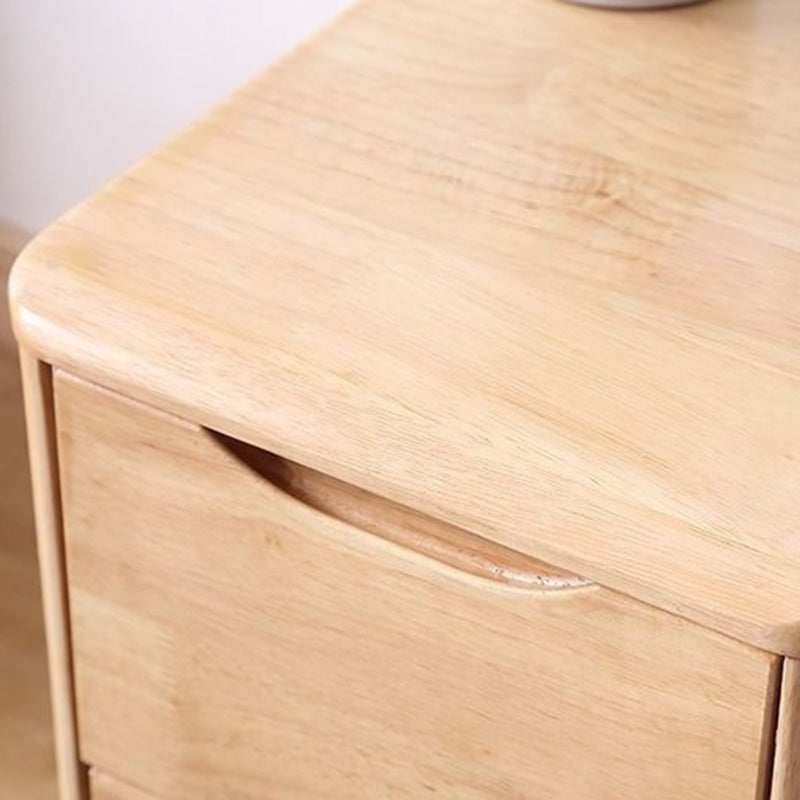 Contemporary Nordic Rectangular Solid Wood Plywood Storage Cabinet 2-Drawer For Bedroom