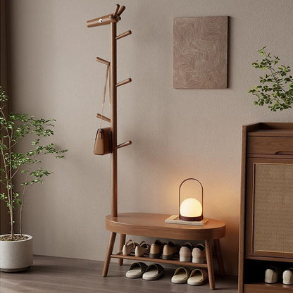 Modern Minimalist Giraffe-Shaped Solid Wood Teddy Plush Sponge Footstool For Entryway