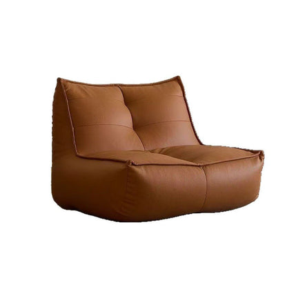 Modern Minimalist Rectangular Cat-Claw Leather Accent Chair Backrest Armless For Living Room