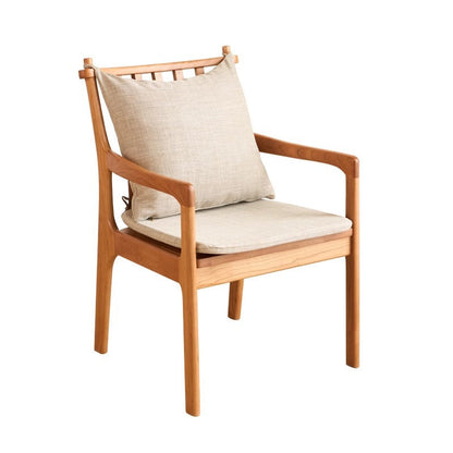 Contemporary Scandinavian Square Cherry Wood Solid Wood Polyester Cotton Linen Foam Sponge Dining Chair For Dining Room