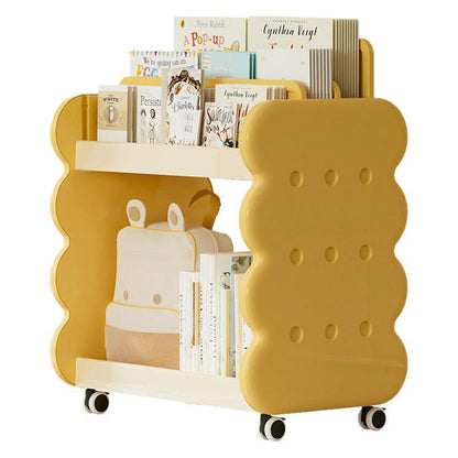 Contemporary Creative Square Cheese Kids Plastic Bookshelf 2-Tier For Bedroom