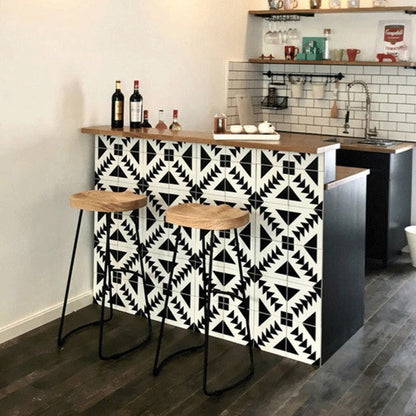 Contemporary Retro Square Solid Wood Iron Bar Stool Backless Footrest For Dining Room