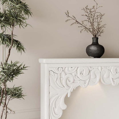 Traditional French Square Medium-Density Fiberboard Mantel Console Table For Living Room