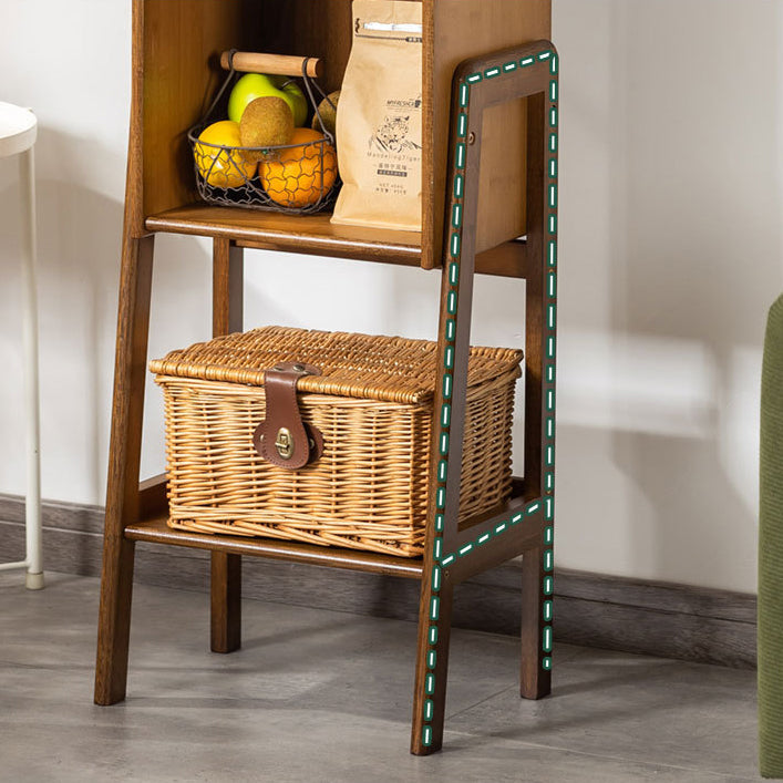 Modern Minimalist Rectangular Bamboo Bookshelf 3/4/5-Tier For Living Room