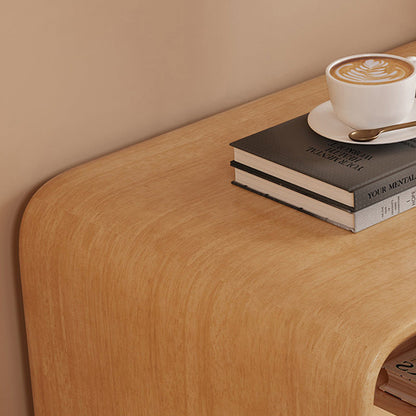 Modern Minimalist Rectangular Solid Wood Plywood Nightstand 2-Drawer For Bedroom