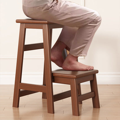 Traditional Vintage Bamboo Folding Step Stool 2/3-Step For Living Room