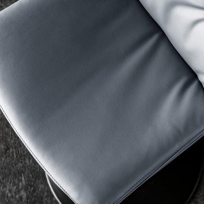 Modern Minimalist Rectangular Faux Nappa Leather Iron Bar Stool Backrest Armless For Dining Room