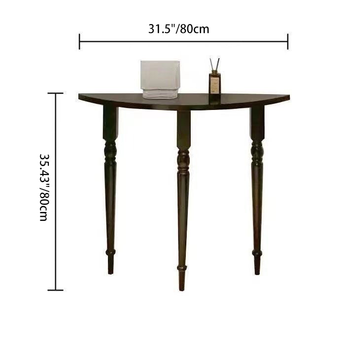 Traditional French Half-Circle Pine Wood Console Table For Entryways