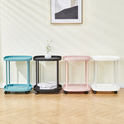 Modern Minimalist Rectangular PP Carbon Steel Side Table 2/3 Tier For Living Room