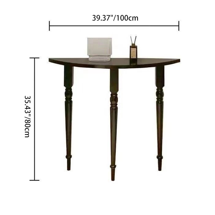 Traditional French Half-Circle Pine Wood Console Table For Entryways