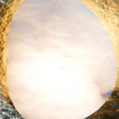 Traditional Vintage Round Copper Marble LED Wall Sconce Lamp for Bedroom