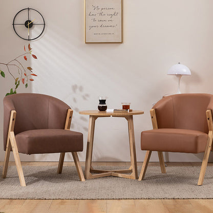 Contemporary Scandinavian Square Rubberwood Solid Wood Plywood High-Quality Synthetic Fabric Faux Wool Backrest Chair For Living Room