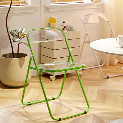 Modern Minimalist Rectangular PVC Iron Dining Chair Backrest Armless For Dining Room