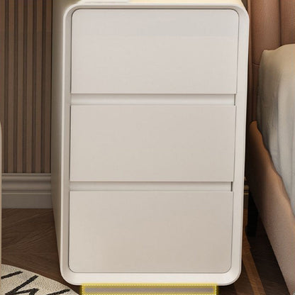 Modern Minimalist Rectangular Cat's Paw Leather Solid Wood Makeup Vanity 5-Drawer For Bedroom