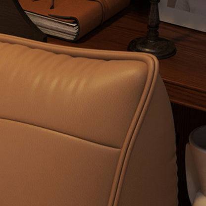 Modern Minimalist Rectangular Cat-Claw Leather Accent Chair Backrest Armless For Living Room