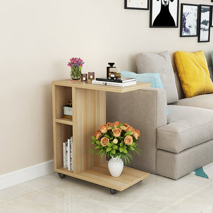 Modern Minimalist Rectangular Laminate End Table 3-Tier Movable For Living Room