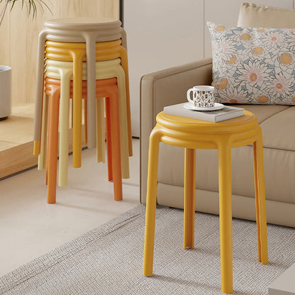 Contemporary Scandinavian Macaron Round Plastic Chair Stackable For Living Room