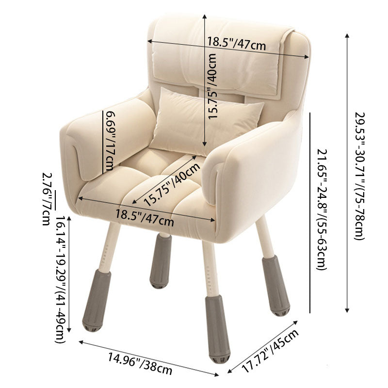 Modern Minimalist Rectangular Cushion Velvet Fabric Synthetic Fabric Metal Sponge Desk Chair Backrest Armrest For Home Office