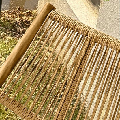Traditional Chinese Square Carbon Steel Tempered Glass PE Rattan Table & Chair Set Foldable Backrest For Outdoor Patio