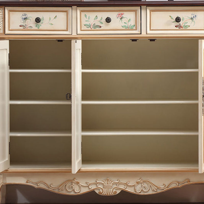 Traditional Vintage Rectangular Solid Wood Medium Density Fiberboard Shoe Storage 2-Cabinet For Entryways
