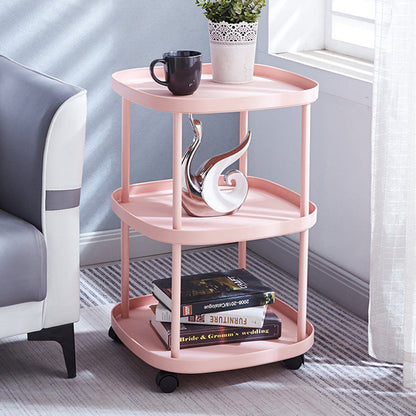 Modern Minimalist Rectangular PP Carbon Steel Side Table 2/3 Tier For Living Room