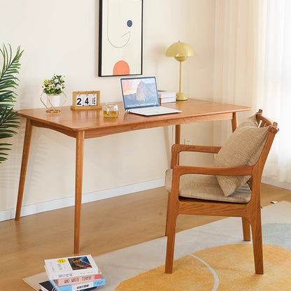 Contemporary Scandinavian Square Cherry Wood Solid Wood Polyester Cotton Linen Foam Sponge Dining Chair For Dining Room