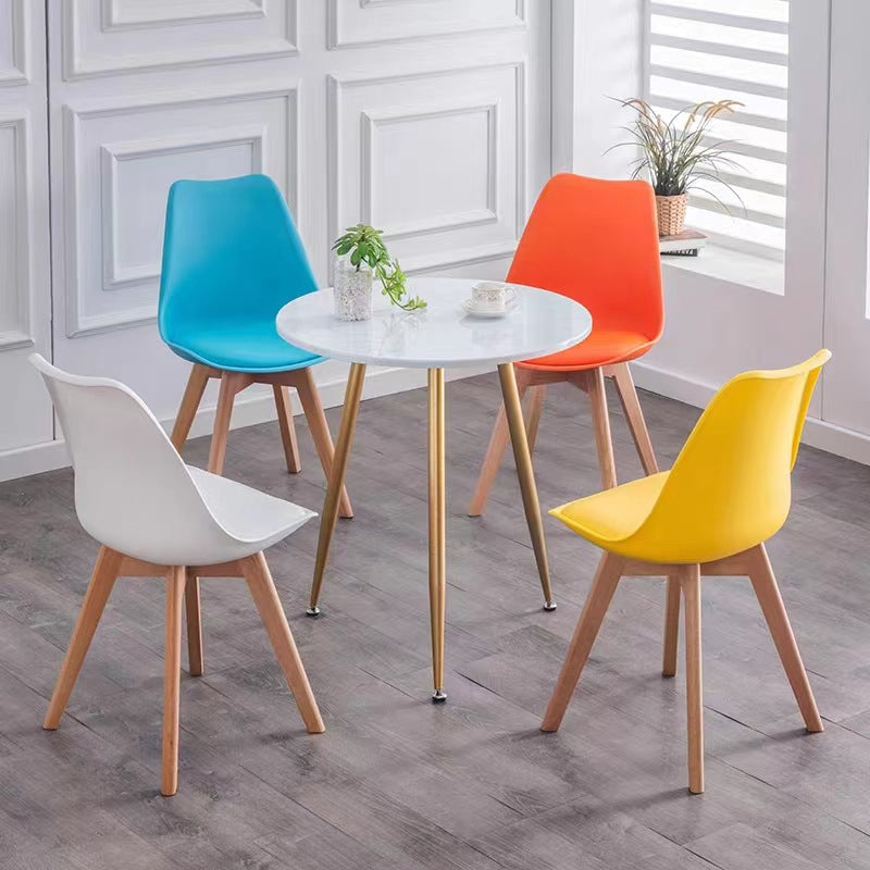 Modern Minimalist Tulip Shape PP Solid Wood Chair Backrest For Living Room