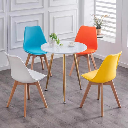 Modern Minimalist Tulip Shape PP Solid Wood Chair Backrest For Living Room