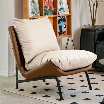 Contemporary Scandinavian Faux Leather Carbon Steel Latex Cotton Sofa For Living Room
