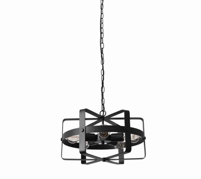 Industrial Vintage Iron Drum Shape Round 5-Light Chandelier
