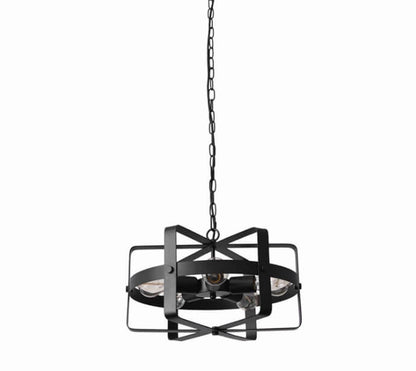 Industrial Vintage Iron Drum Shape Round 5-Light Chandelier