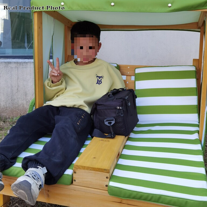 Contemporary Creative Rectangular Kids Polyester Fabric Solid Wood Recliner Backrest For Outdoor