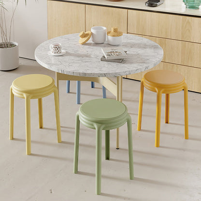 Contemporary Scandinavian Macaron Round Plastic Chair Stackable For Living Room