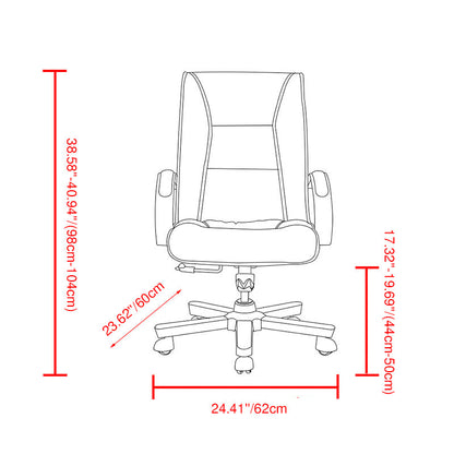 Modern Minimalist Curved PU Leather Sponge Solid Wood Nylon Desk Chair Backrest Armrest For Home Office